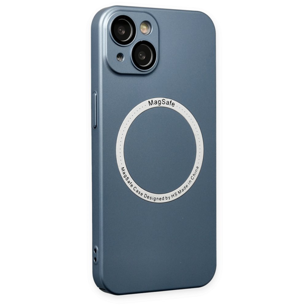 Newface iPhone 14 Kılıf Jack Magneticsafe Lens Silikon - Sierra Blue