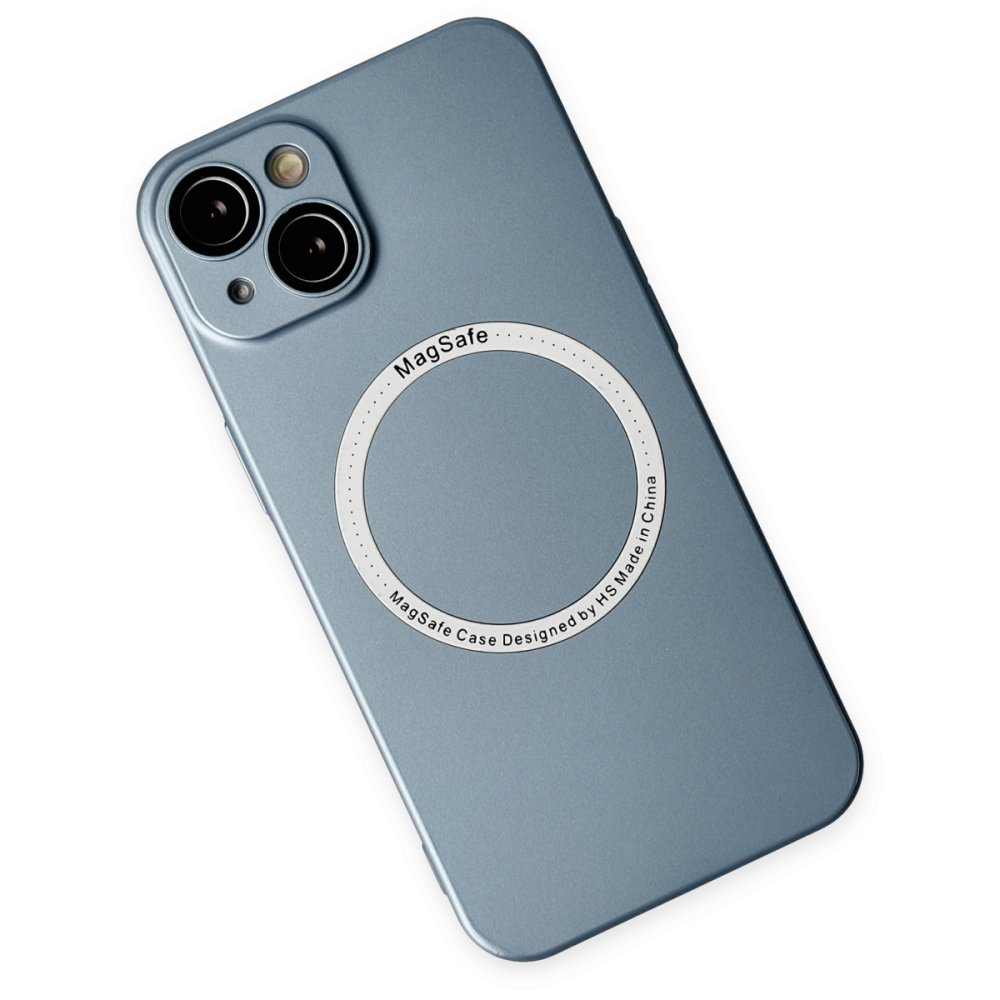 Newface iPhone 14 Kılıf Jack Magneticsafe Lens Silikon - Sierra Blue