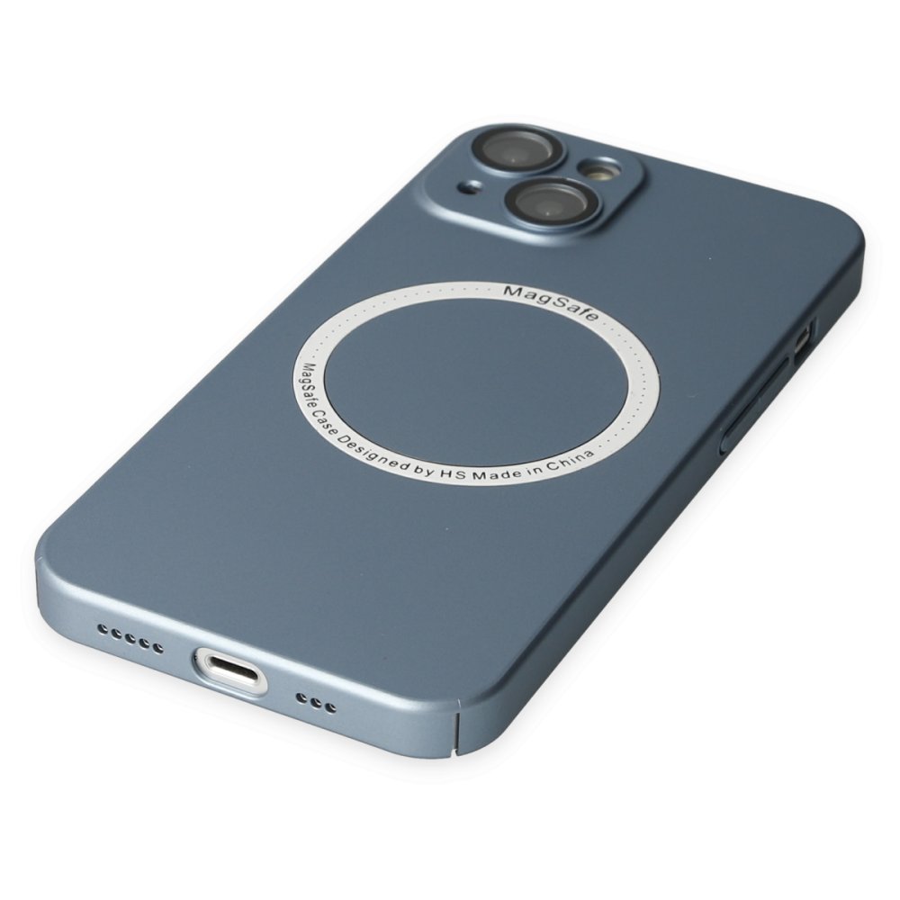 Newface iPhone 14 Kılıf Jack Magneticsafe Lens Silikon - Sierra Blue