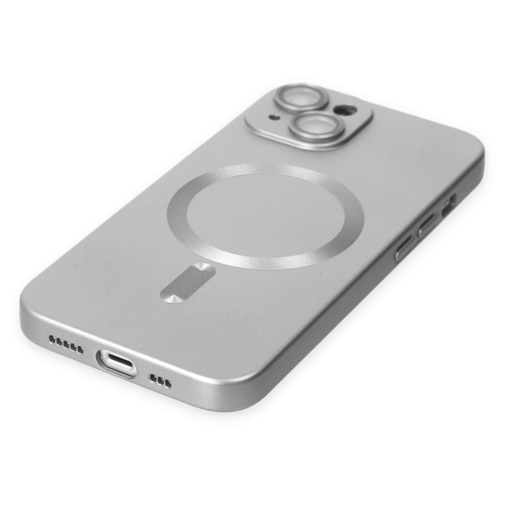 Newface iPhone 14 Kılıf Moshi Lens Magneticsafe Silikon - Gümüş