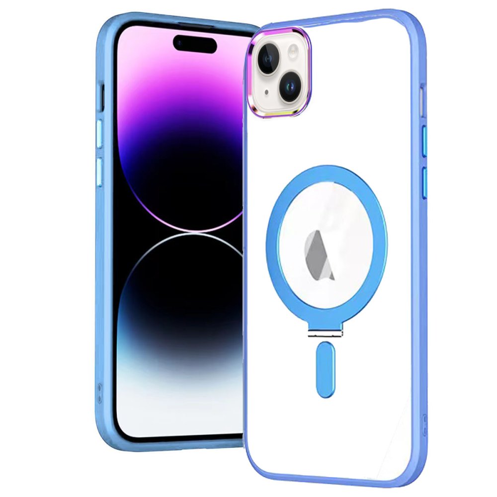 Newface iPhone 14 Kılıf Mudo Magneticsafe Standlı Kapak - Sierra Blue