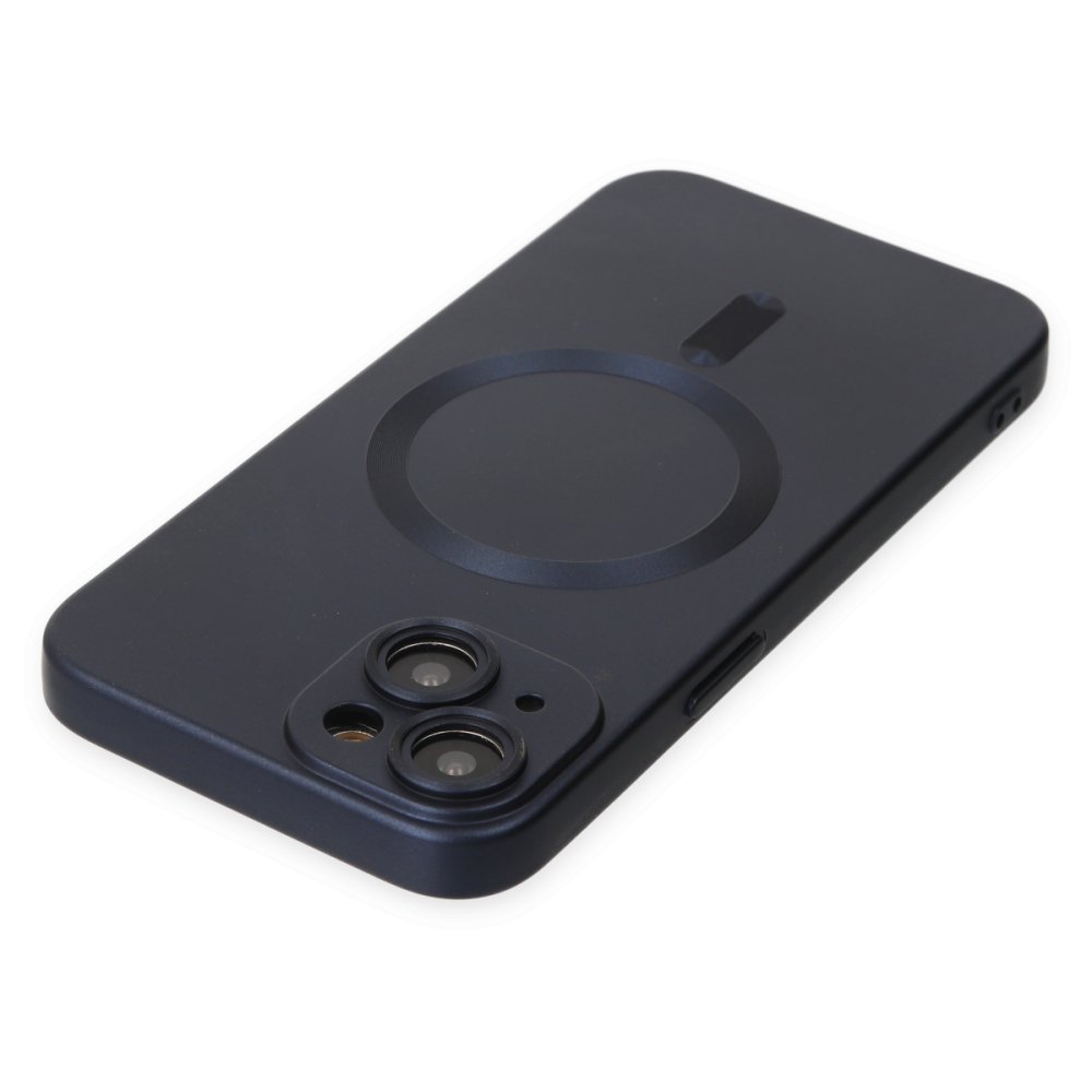 Newface iPhone 14 Plus Kılıf Moshi Lens Magneticsafe Silikon - Lacivert