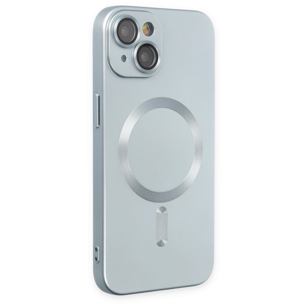 Newface iPhone 14 Plus Kılıf Moshi Lens Magneticsafe Silikon - Sierra Blue