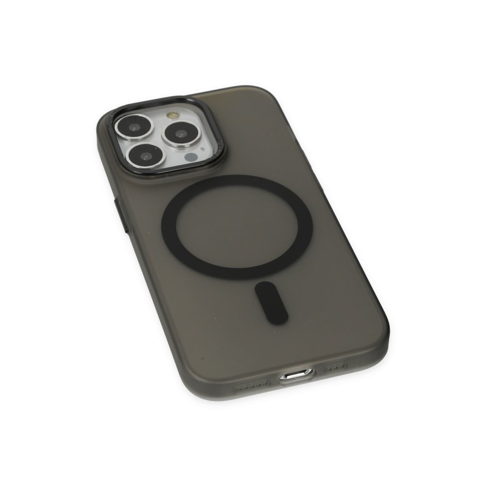 Newface iPhone 14 Pro Kılıf Lodos Magneticsafe Mat Kapak - Siyah