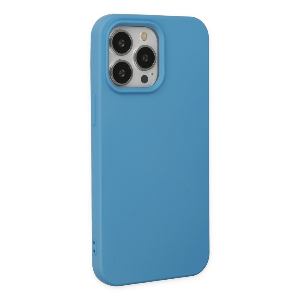 Newface iPhone 14 Pro Kılıf Nano içi Kadife Silikon - Mavi