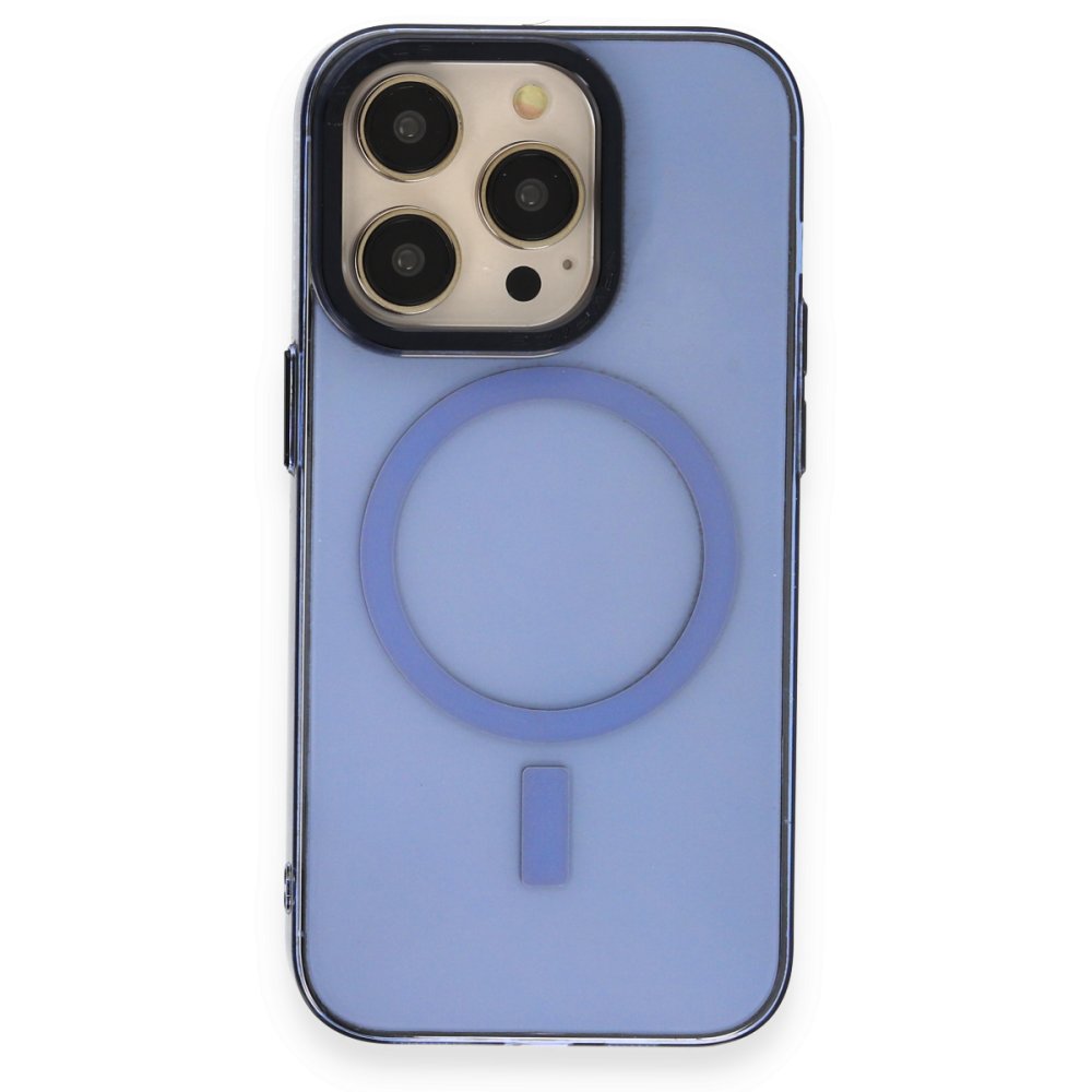 Newface iPhone 14 Pro Max Kılıf Anka PC Magneticsafe Sert Metal Kapak - Sierra Blue