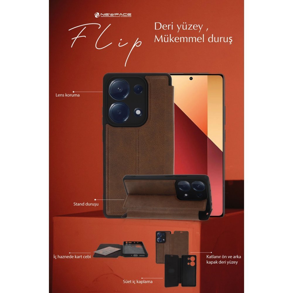 Newface iPhone 14 Pro Max Kılıf Flip Cover - Lacivert