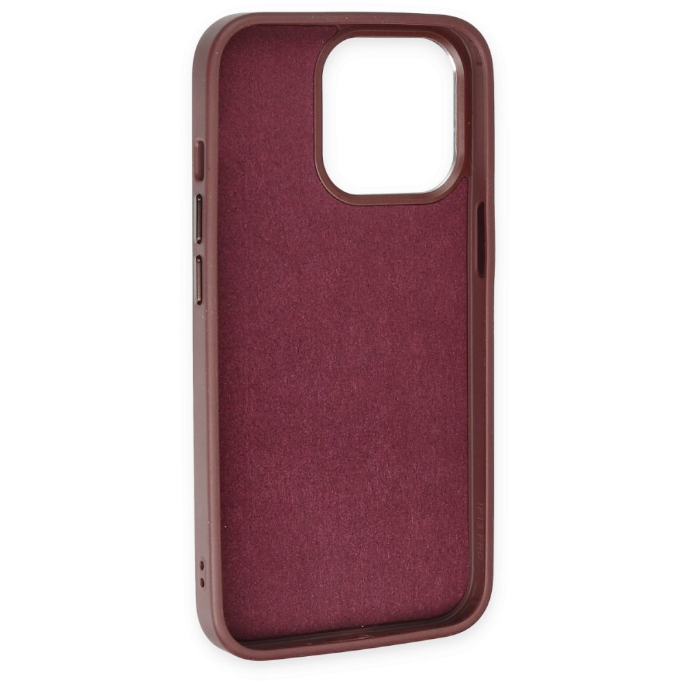 Newface iPhone 14 Pro Max Kılıf King Kapak - Bordo-Siyah