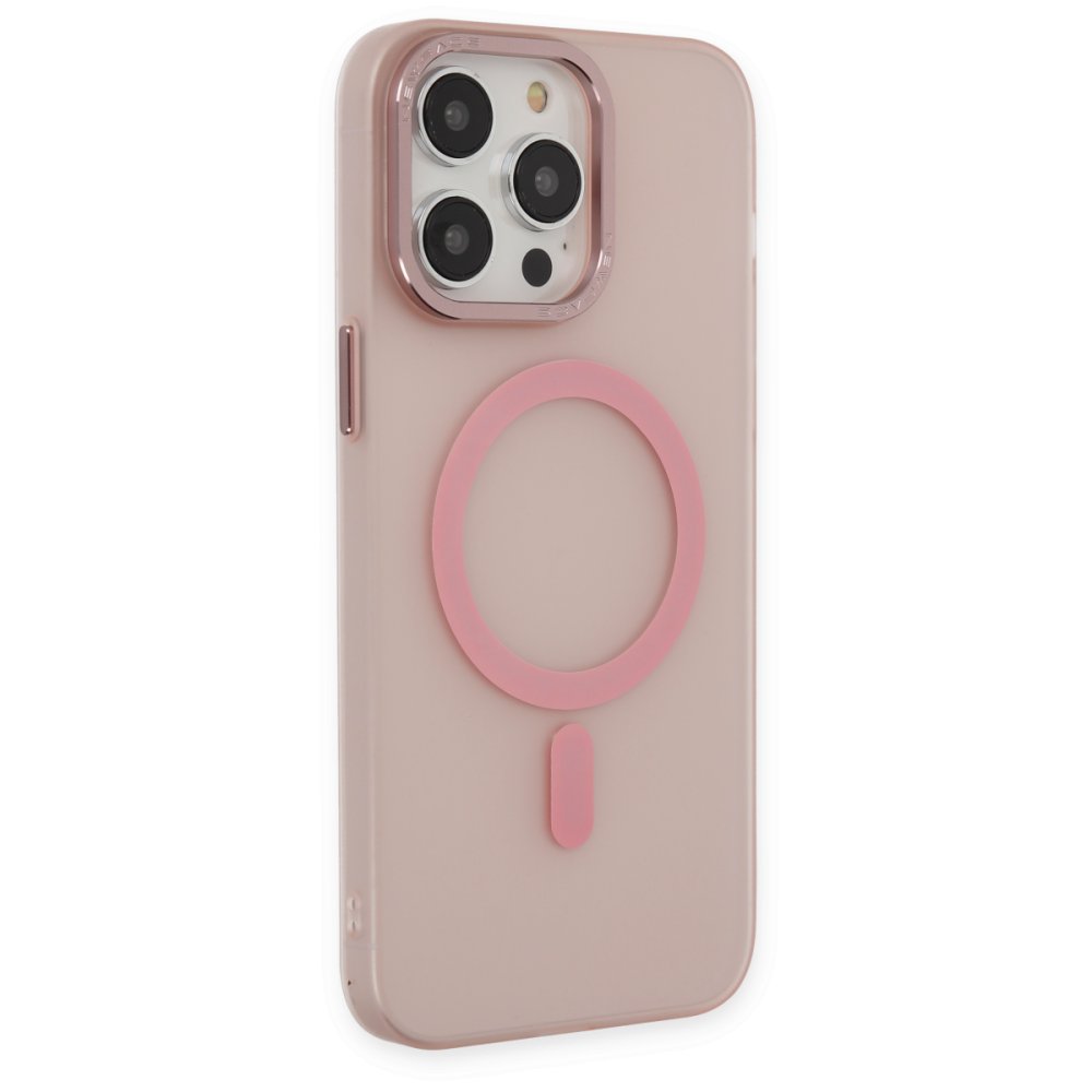 Newface iPhone 14 Pro Max Kılıf Lodos Magneticsafe Mat Kapak - Pembe