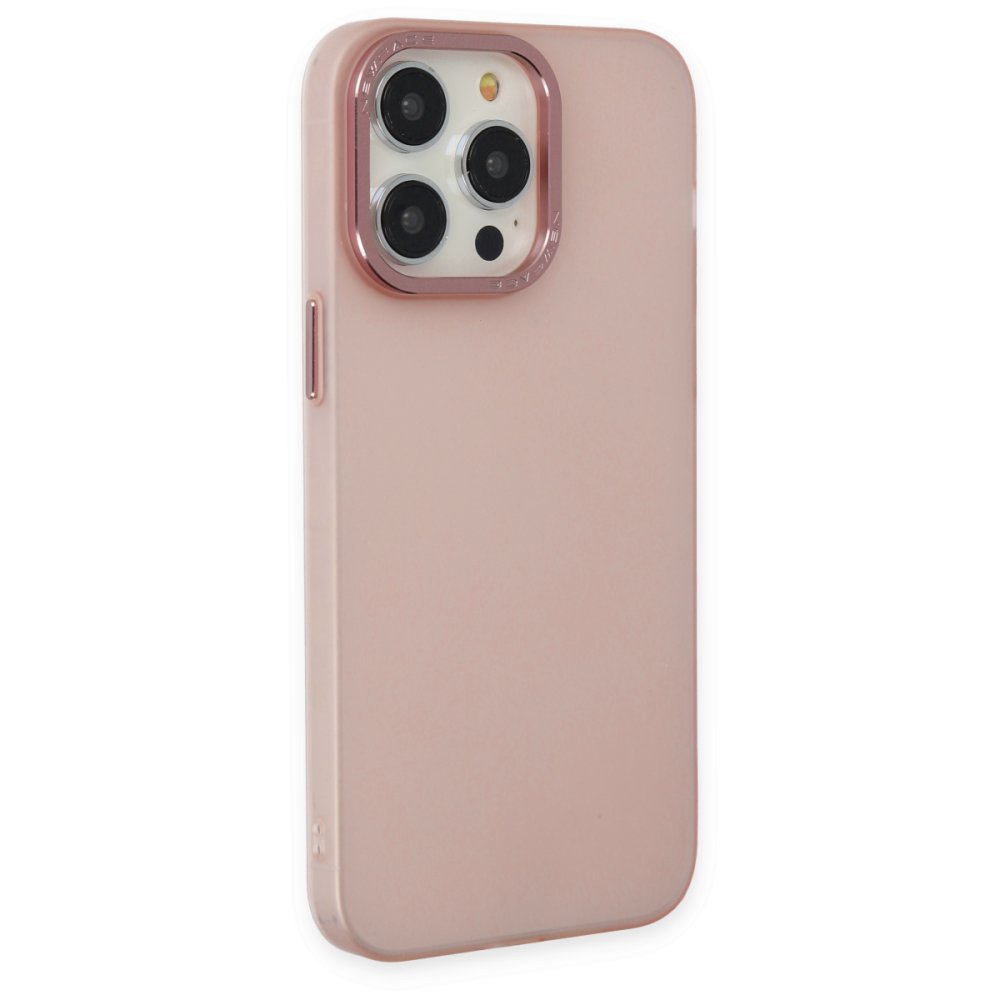 Newface iPhone 14 Pro Max Kılıf Modos Metal Kapak - Pembe