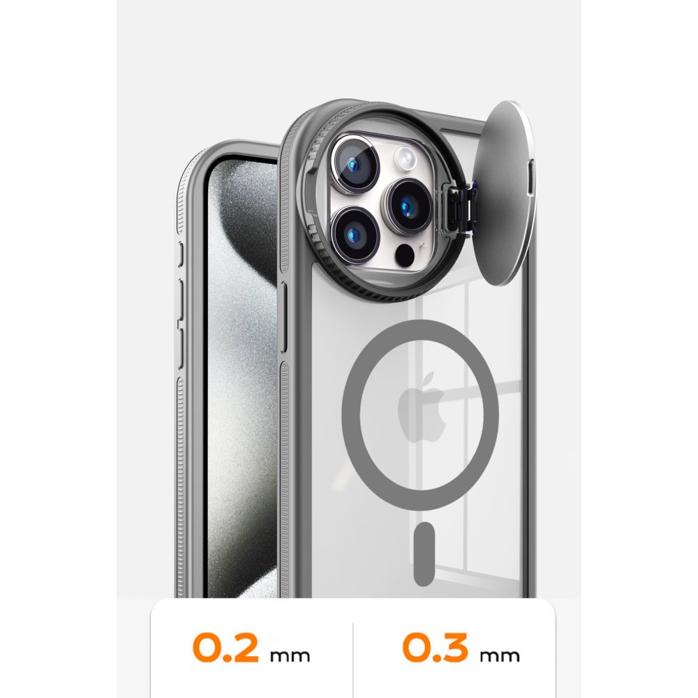 Newface iPhone 14 Pro Max Kılıf Teleskop Lens Magsafe Silikon Kapak - Derin Mor