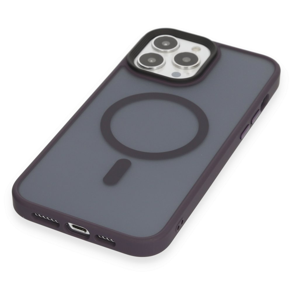 Newface iPhone 14 Pro Max Kılıf Trex Magneticsafe Kapak - Derin Mor