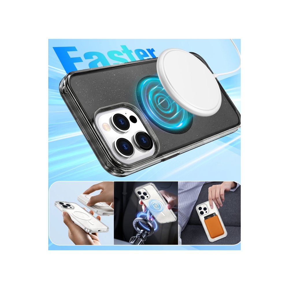 Newface iPhone 15 Kılıf Glow Magsafe Kapak - Mor