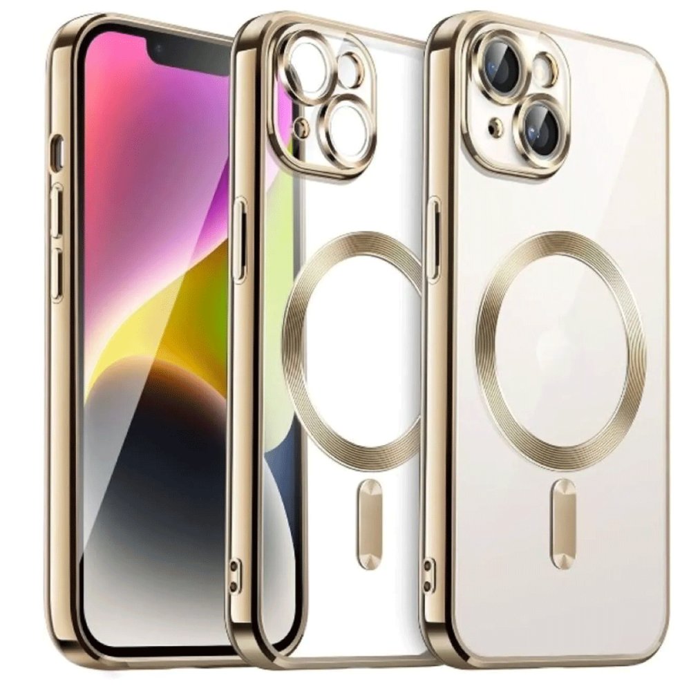 Newface iPhone 15 Kılıf Kross Magneticsafe Kapak - Gold