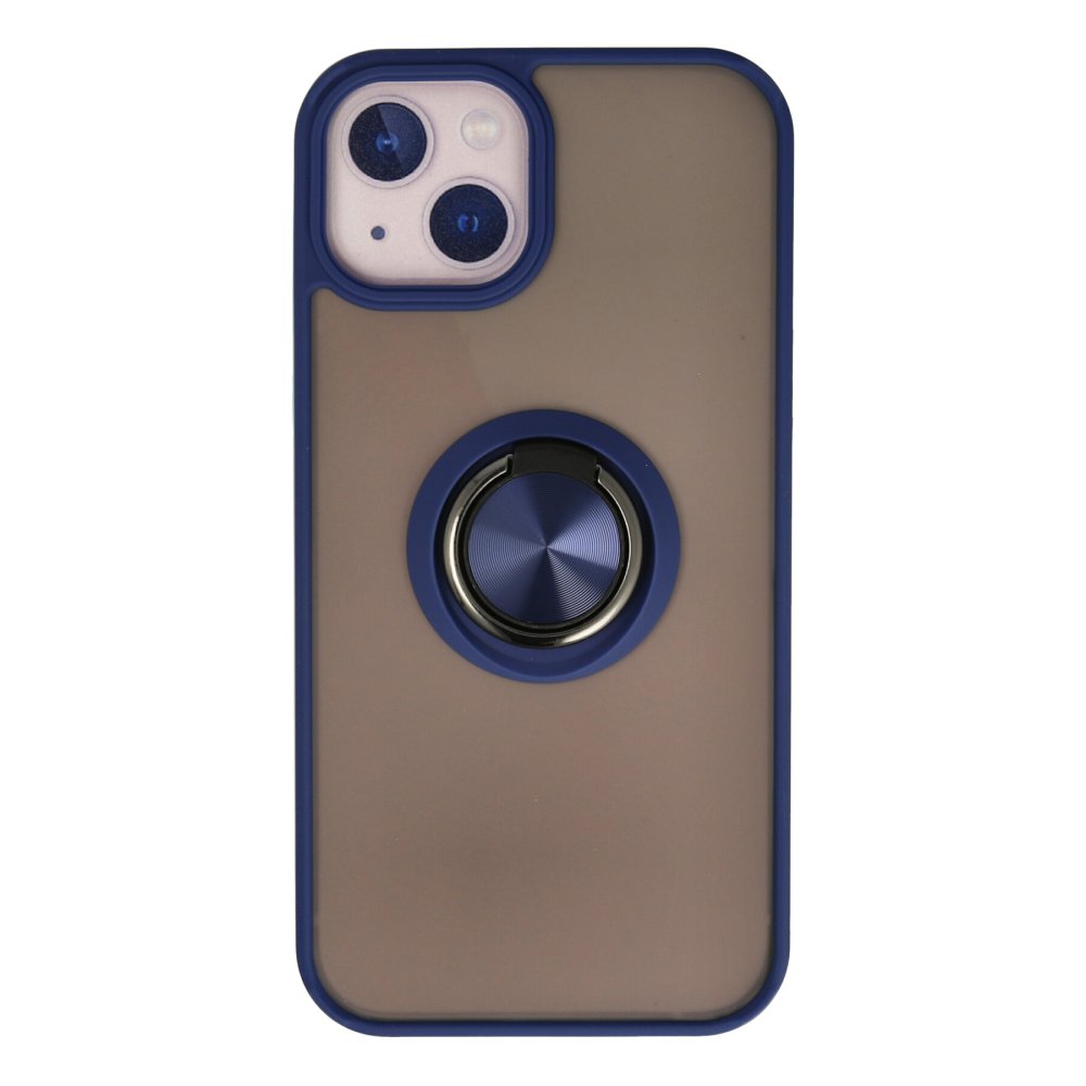 Newface iPhone 15 Kılıf Montreal Yüzüklü Silikon Kapak - Lacivert