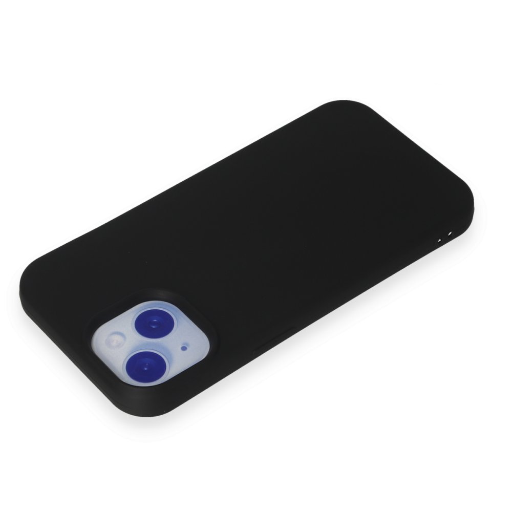 Newface iPhone 15 Kılıf Nano içi Kadife Silikon - Siyah