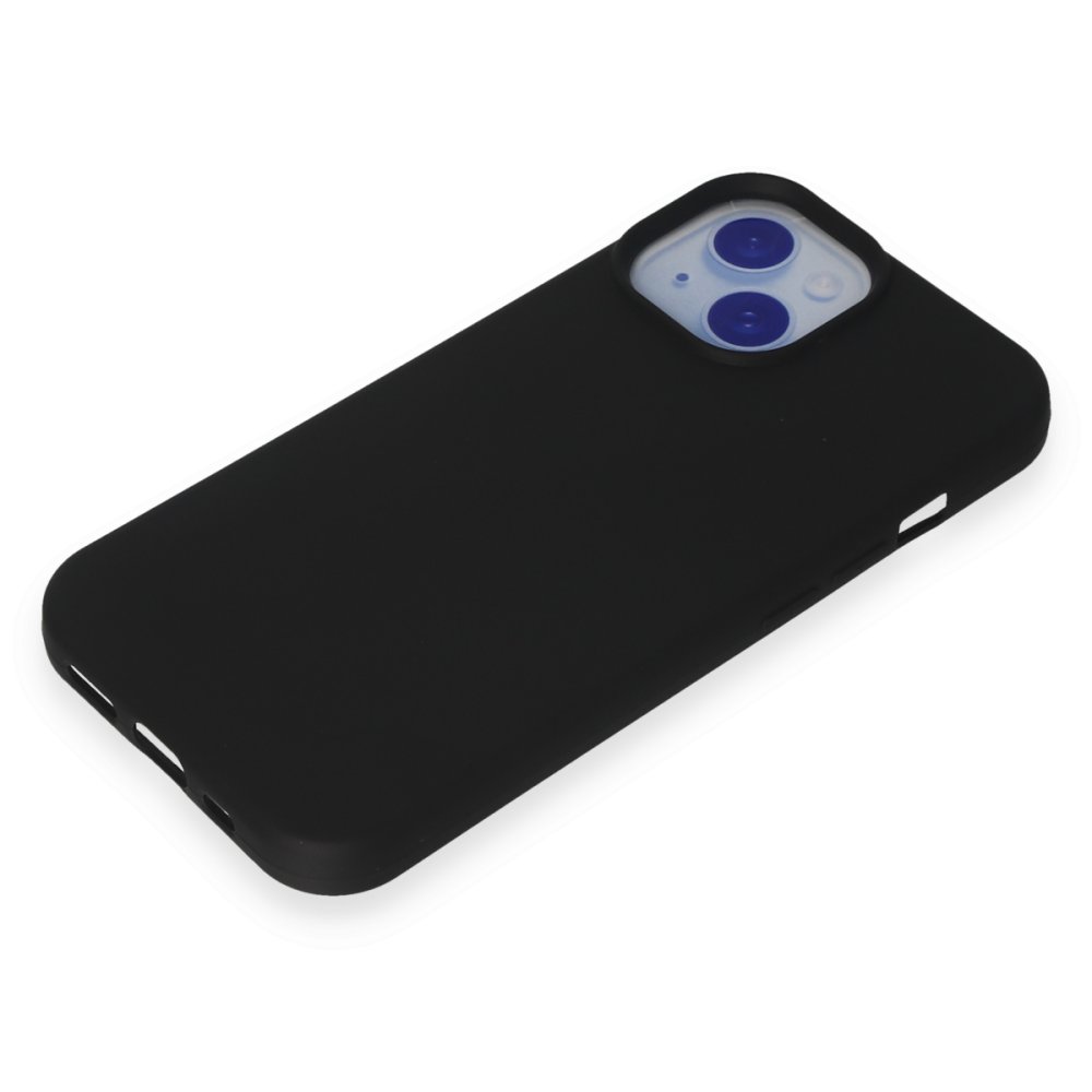 Newface iPhone 15 Kılıf Nano içi Kadife Silikon - Siyah