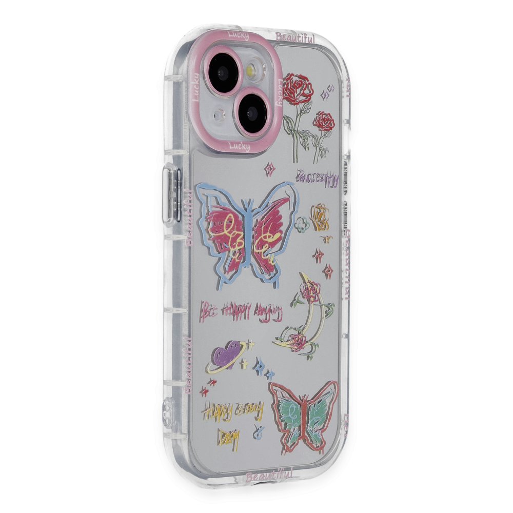 Newface iPhone 15 Kılıf Reflexion Desenli Kapak - Desen 8