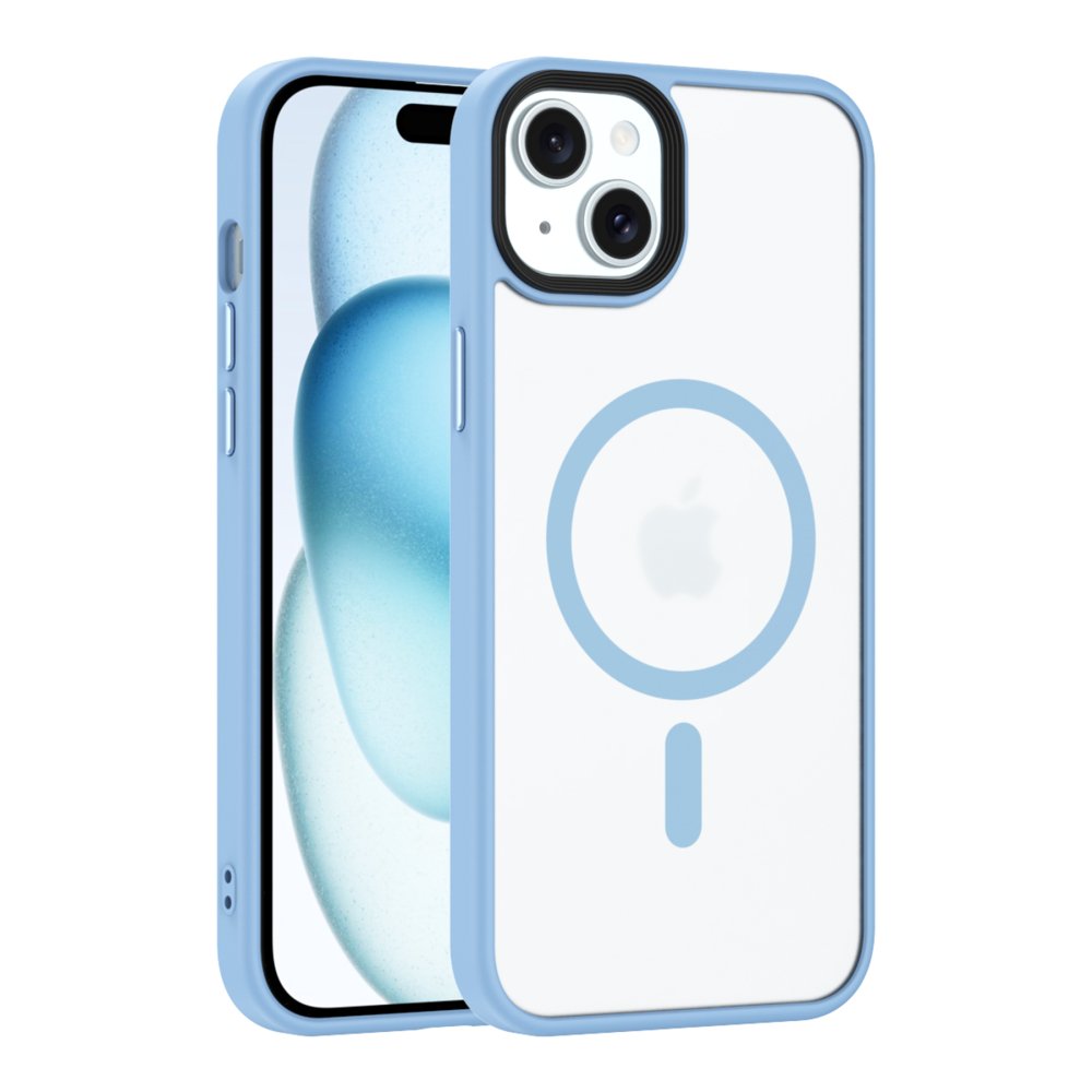 Newface iPhone 15 Plus Kılıf Trex Magneticsafe Kapak - Sierra Blue