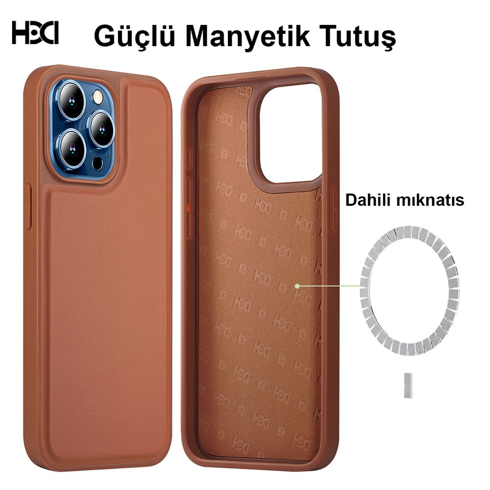 HDD iPhone 15 Pro Kılıf HD Deri Luxury Magnet Kartvizitli Kapak - Lacivert