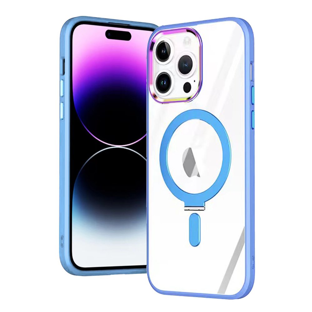 Newface iPhone 15 Pro Kılıf Mudo Magneticsafe Standlı Kapak - Sierra Blue