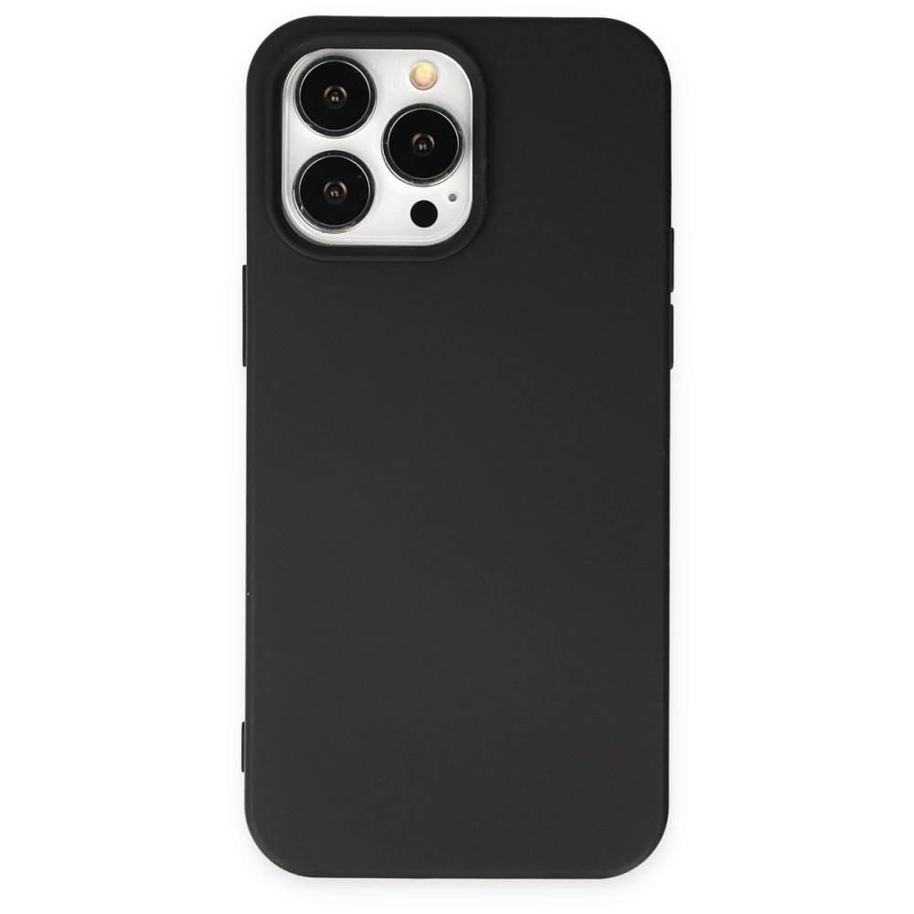 Newface iPhone 15 Pro Kılıf Nano içi Kadife Silikon - Siyah
