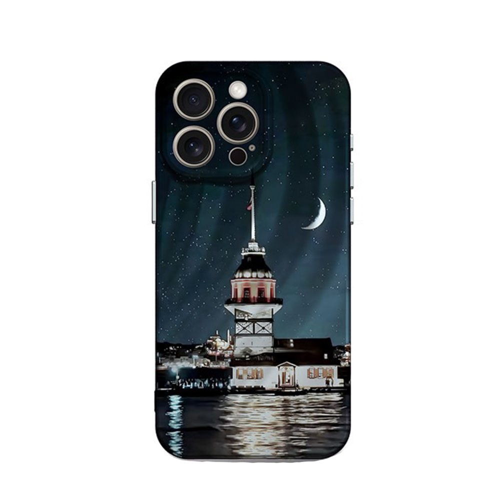 Newface iPhone 15 Pro Max Kılıf Crew Desenli Kapak - Kız Kulesi