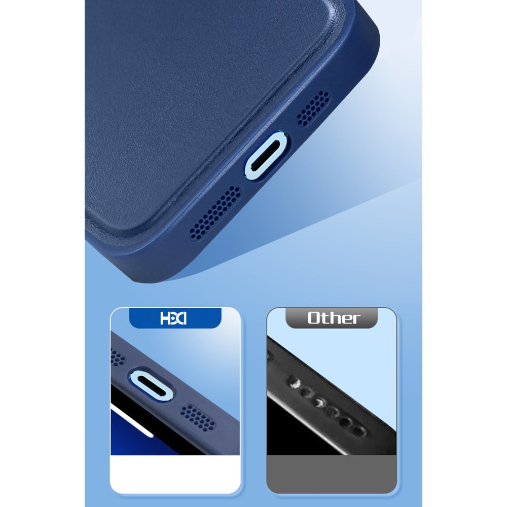 HDD iPhone 15 Pro Max Kılıf HD Deri Luxury Magnet Kartvizitli Kapak - Derin Mor