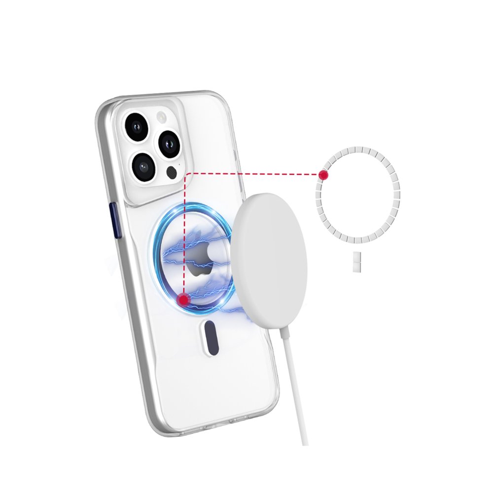 Newface iPhone 15 Pro Max Kılıf PC Poso Magsafe Kapak - Şeffaf