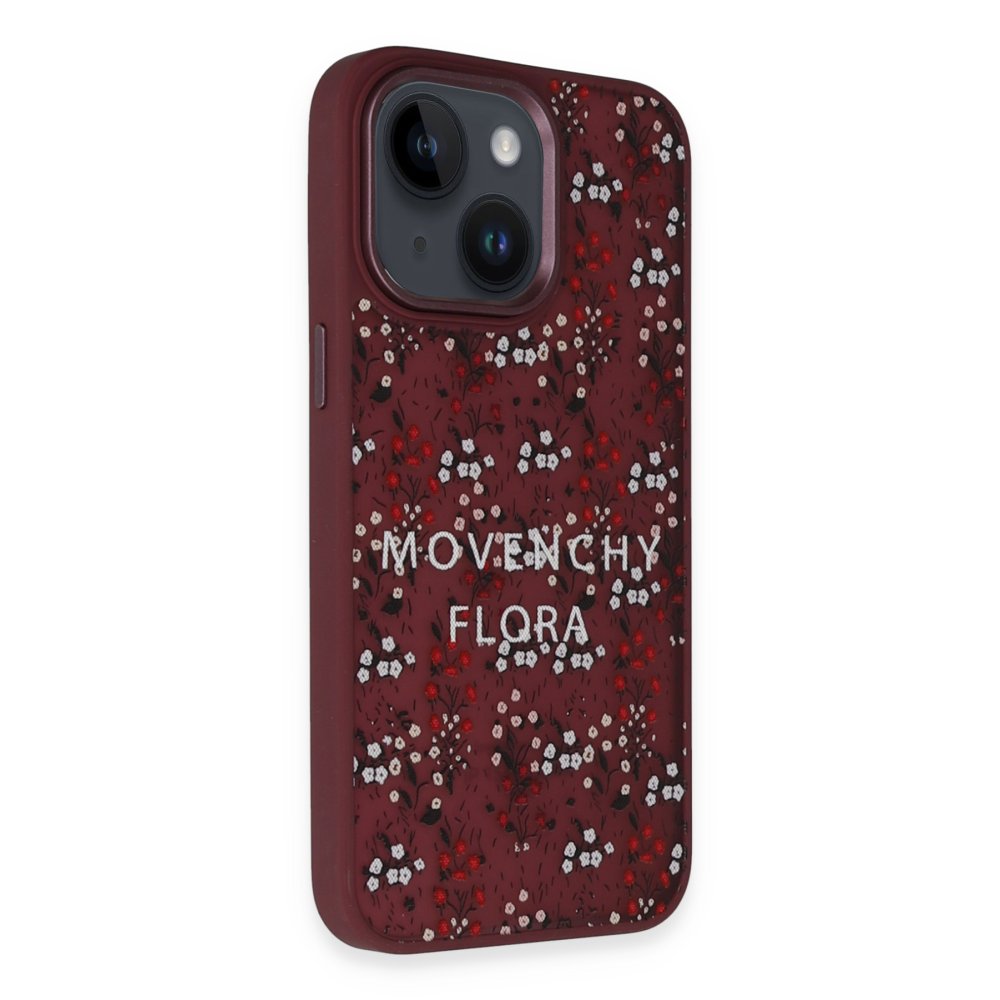 Movenchy iPhone 15 Terra Desenli Kapak - Pembe - 1