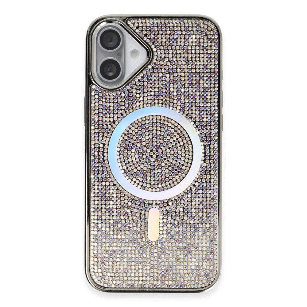 Newface iPhone 16 Kılıf Diamond Magsafe Kapak - Rainbow