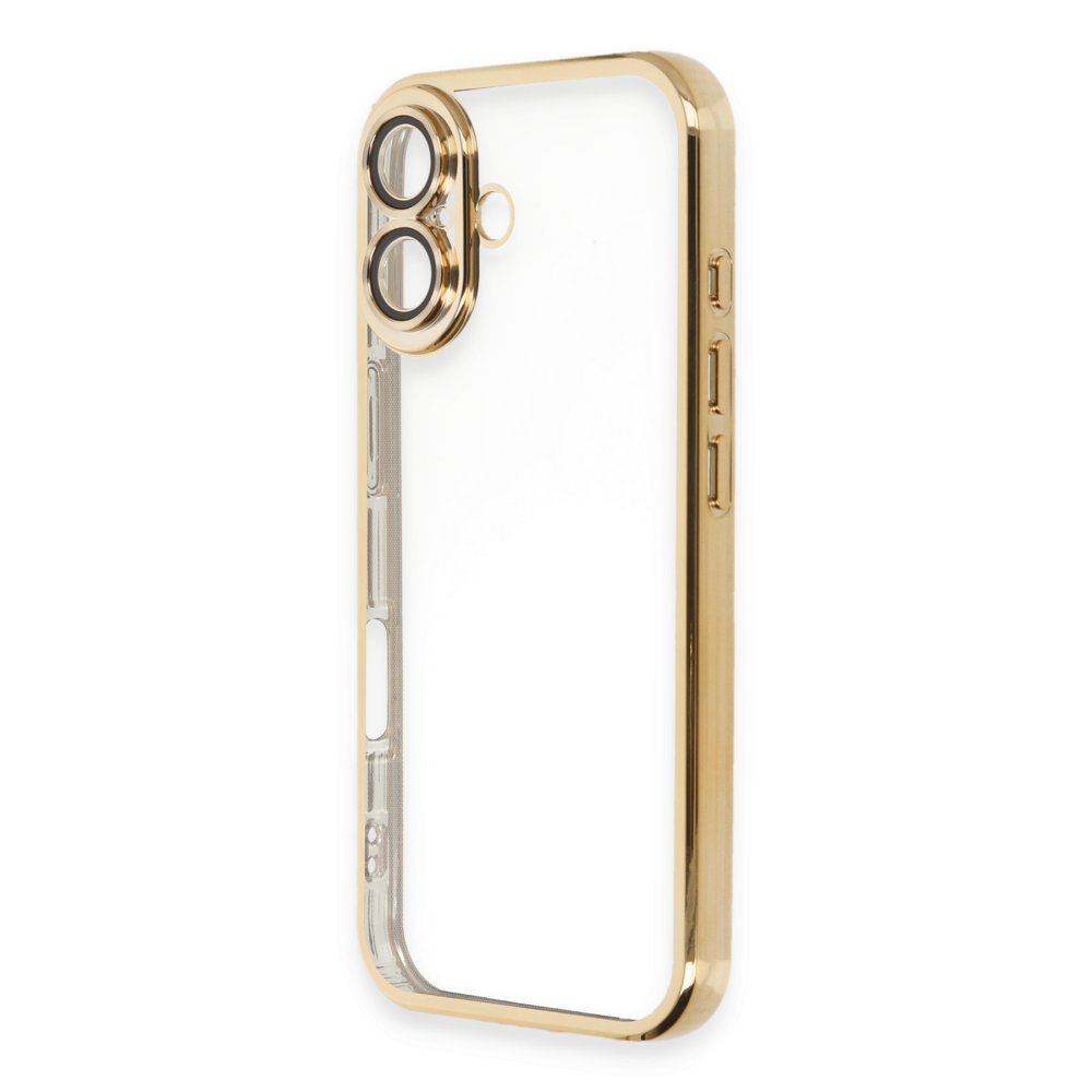 Newface iPhone 16 Kılıf Razer Lensli Silikon - Gold