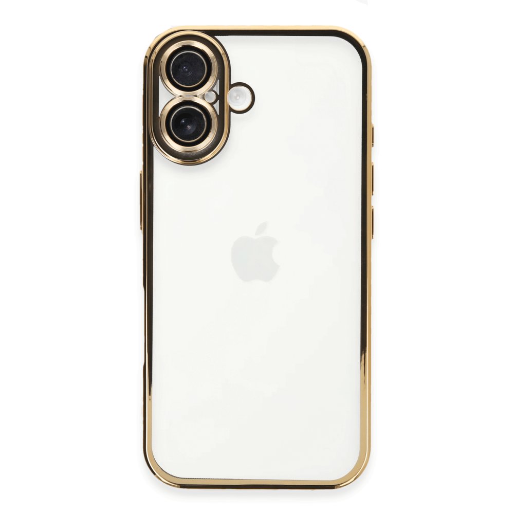 Newface iPhone 16 Plus Kılıf Razer Lensli Silikon - Gold