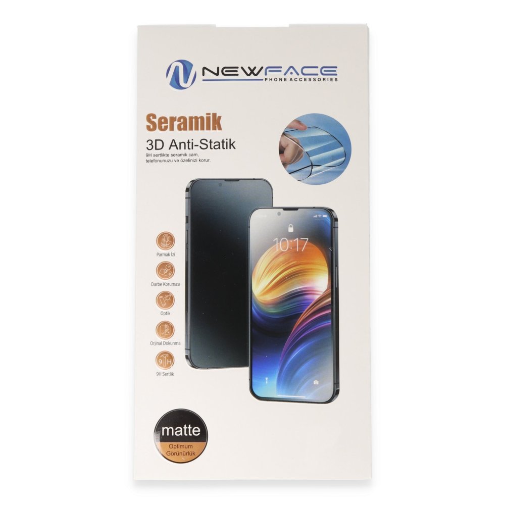 Newface iPhone 16 Pro 3D Antistatik Mat Seramik Nano Ekran Koruyucu