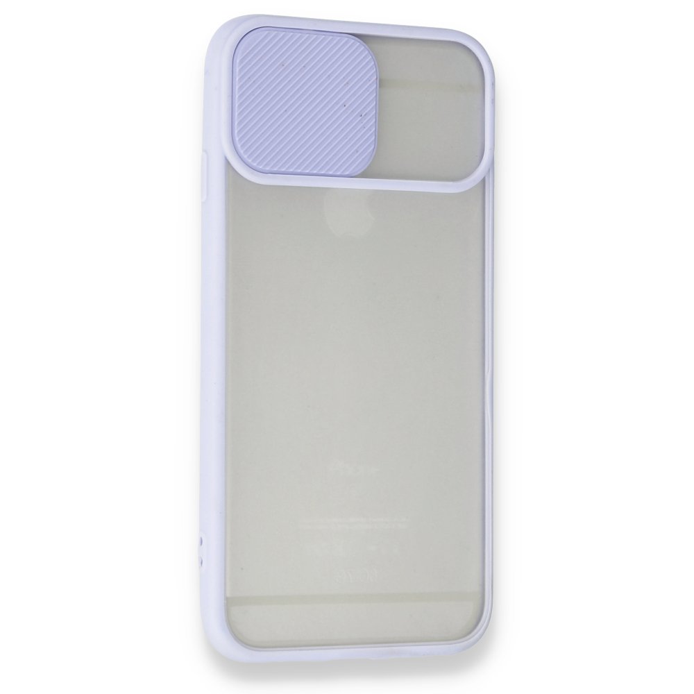 Newface iPhone 6 Kılıf Palm Buzlu Kamera Sürgülü Silikon - Lila