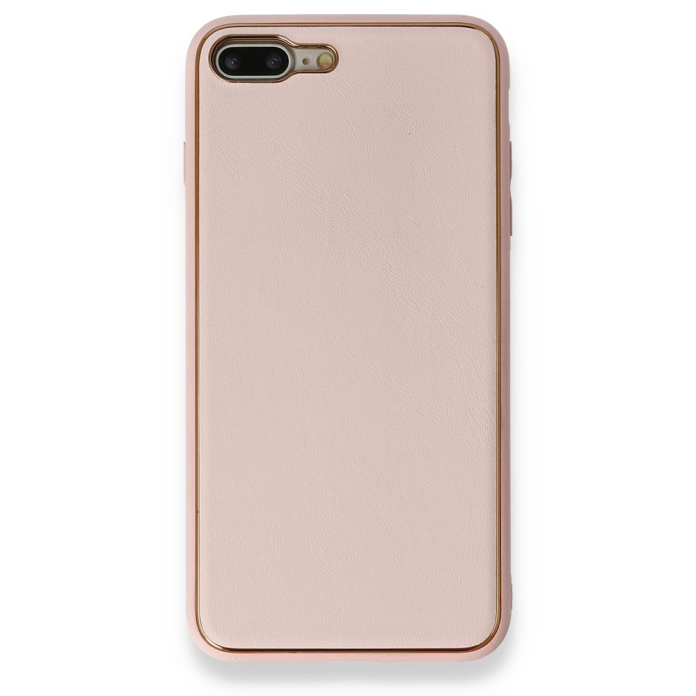 Newface iPhone 7 Plus Kılıf Coco Deri Silikon Kapak - Pembe