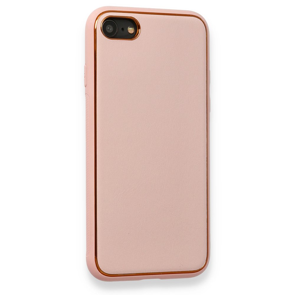 Newface iPhone 8 Kılıf Coco Deri Silikon Kapak - Pembe