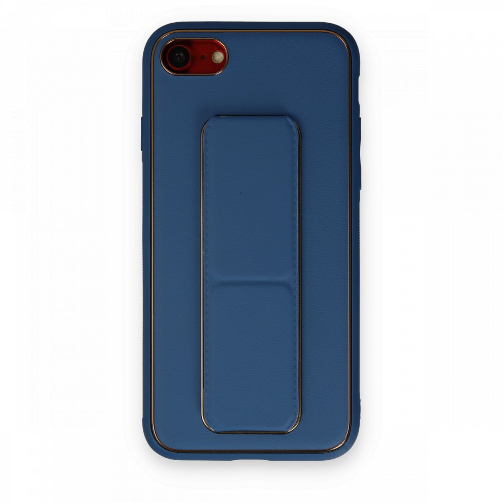 Newface iPhone 8 Kılıf Coco Deri Standlı Kapak - Açık Mavi
