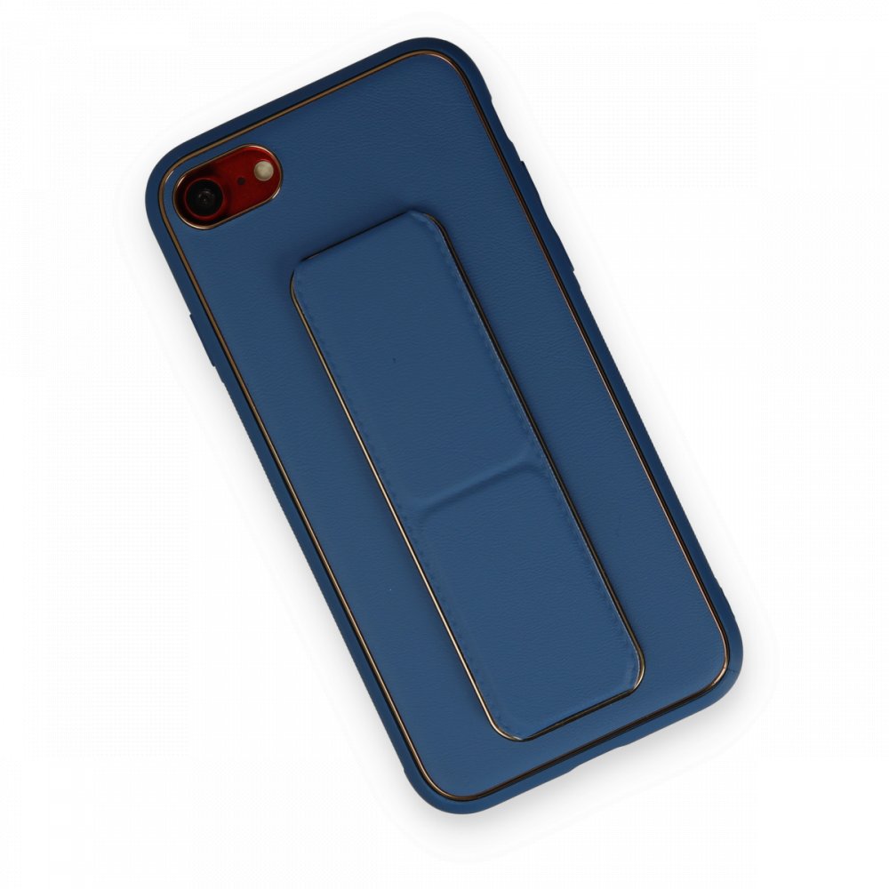 Newface iPhone 8 Kılıf Coco Deri Standlı Kapak - Açık Mavi