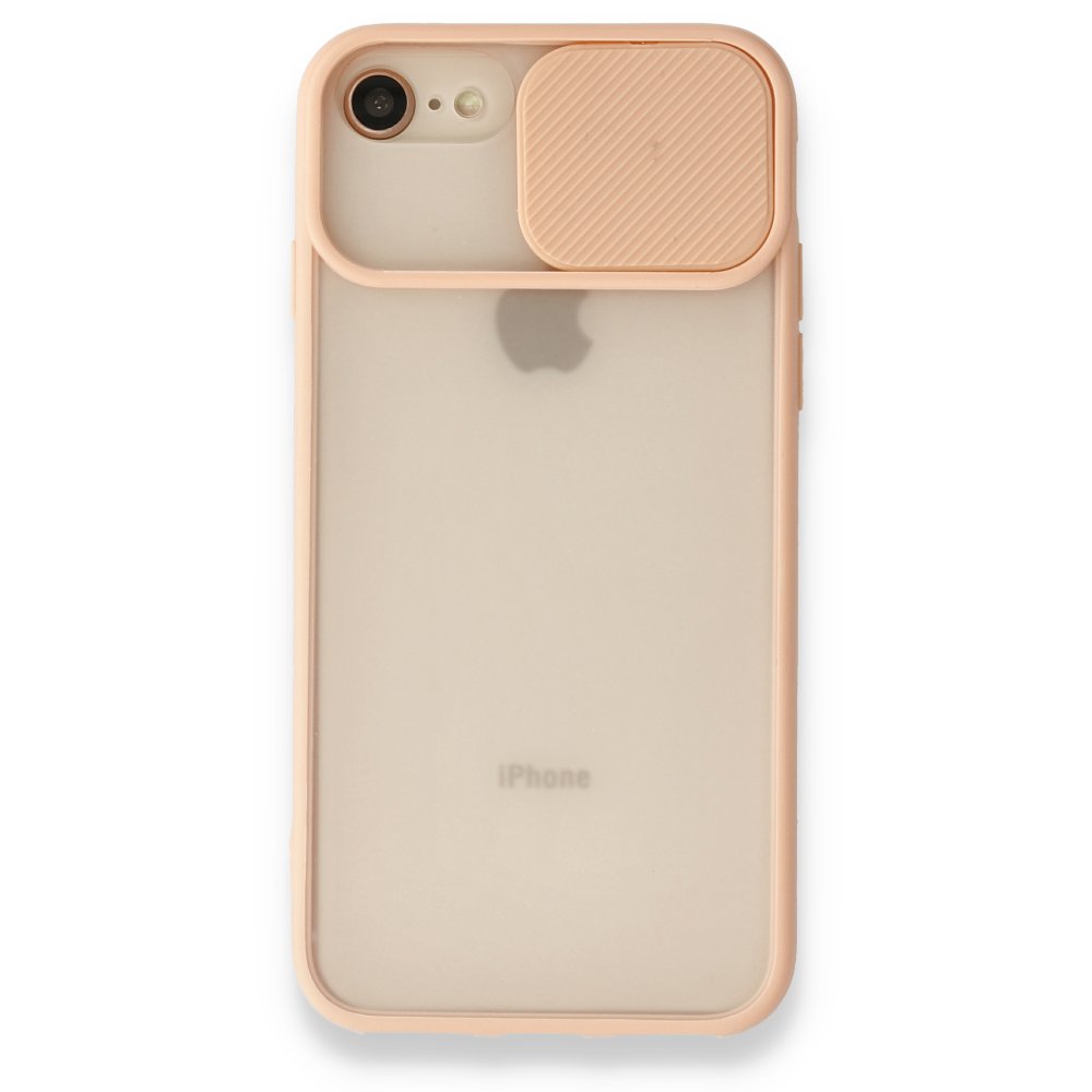 Newface iPhone 8 Kılıf Palm Buzlu Kamera Sürgülü Silikon - Pembe