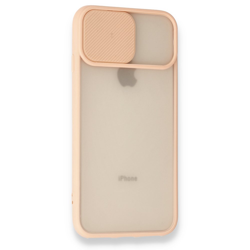 Newface iPhone SE 2020 Kılıf Palm Buzlu Kamera Sürgülü Silikon - Pembe