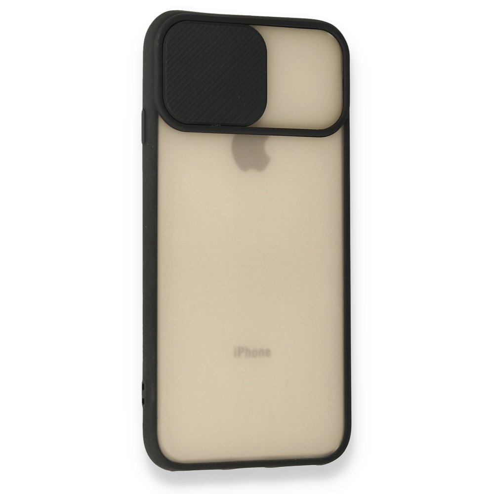 Newface iPhone SE 2020 Kılıf Palm Buzlu Kamera Sürgülü Silikon - Siyah