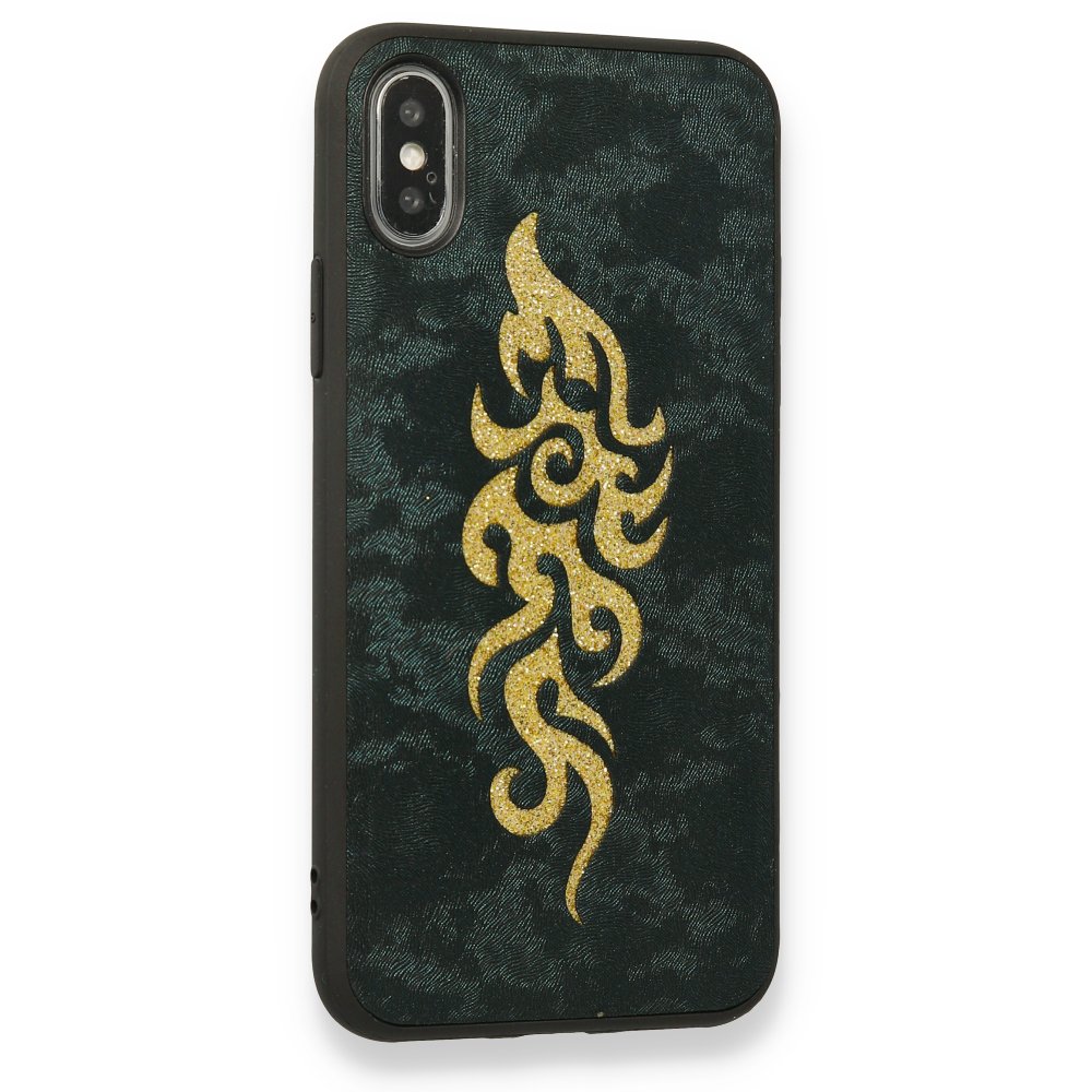 Newface iPhone XS Kılıf Motif Silikon Kapak - Yeşil