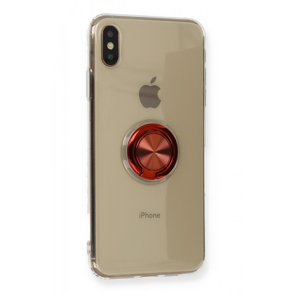 Newface iPhone XS Max Kılıf Gros Yüzüklü Silikon - Kırmızı