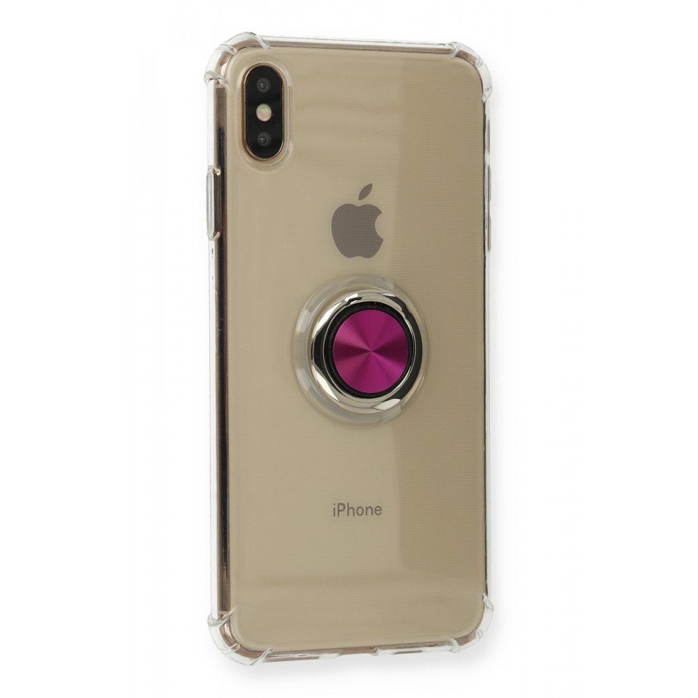 Newface iPhone XS Max Kılıf Gros Yüzüklü Silikon - Pembe