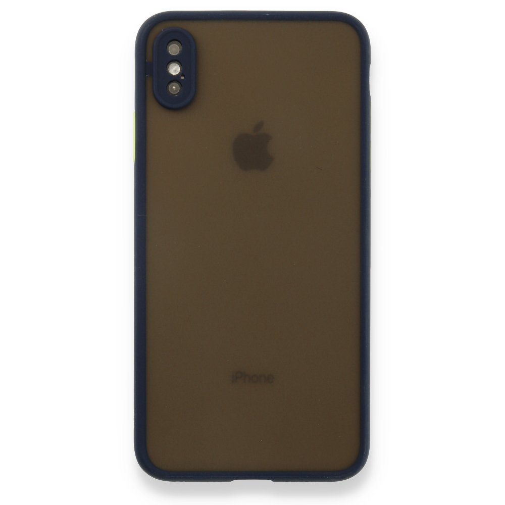 Newface iPhone XS Max Kılıf Montreal Silikon Kapak - Lacivert