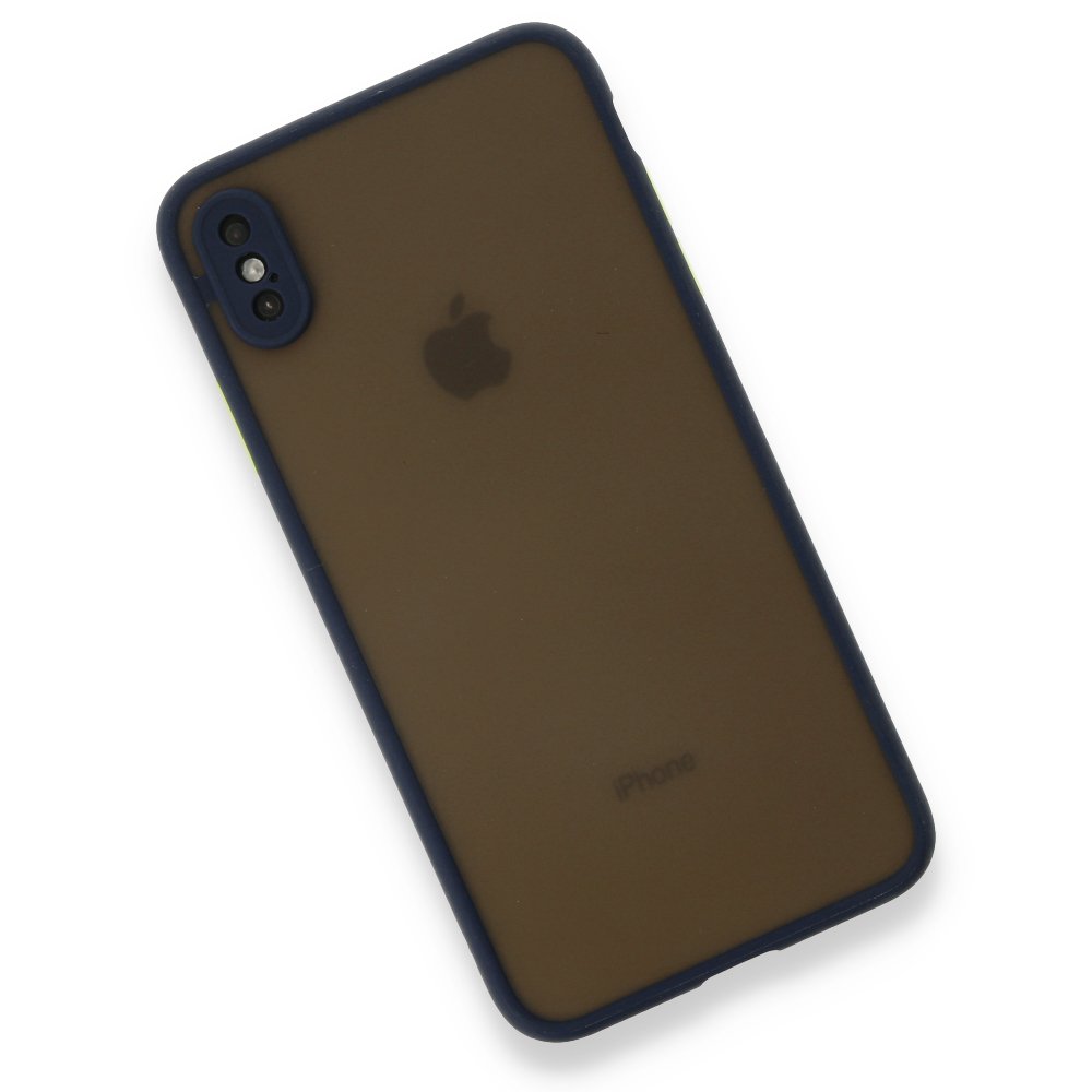 Newface iPhone XS Max Kılıf Montreal Silikon Kapak - Lacivert