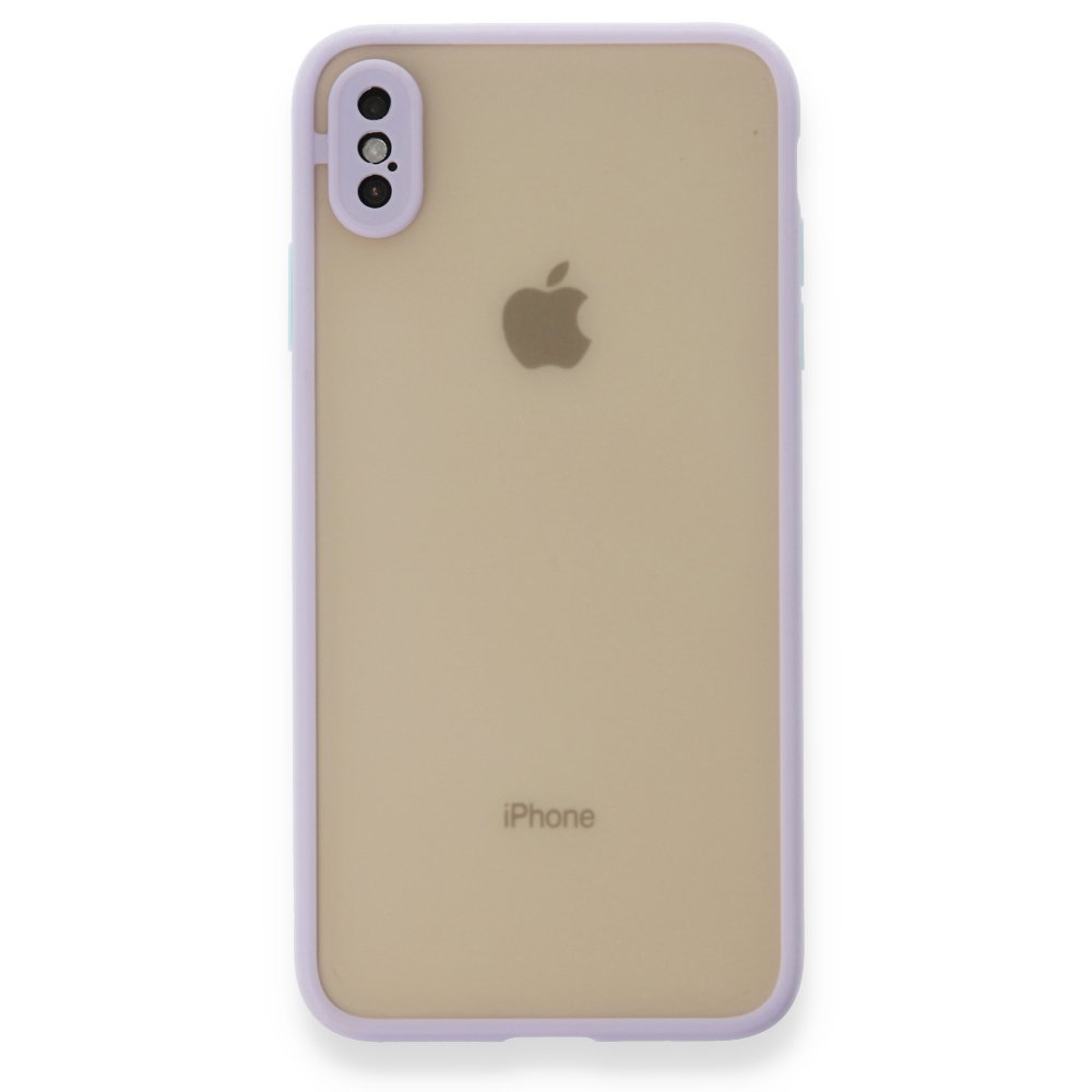 Newface iPhone XS Max Kılıf Montreal Silikon Kapak - Mor