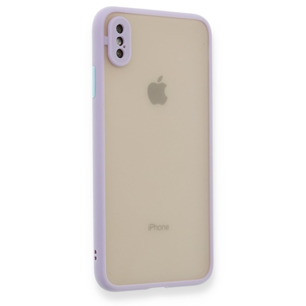 Newface iPhone XS Max Kılıf Montreal Silikon Kapak - Mor