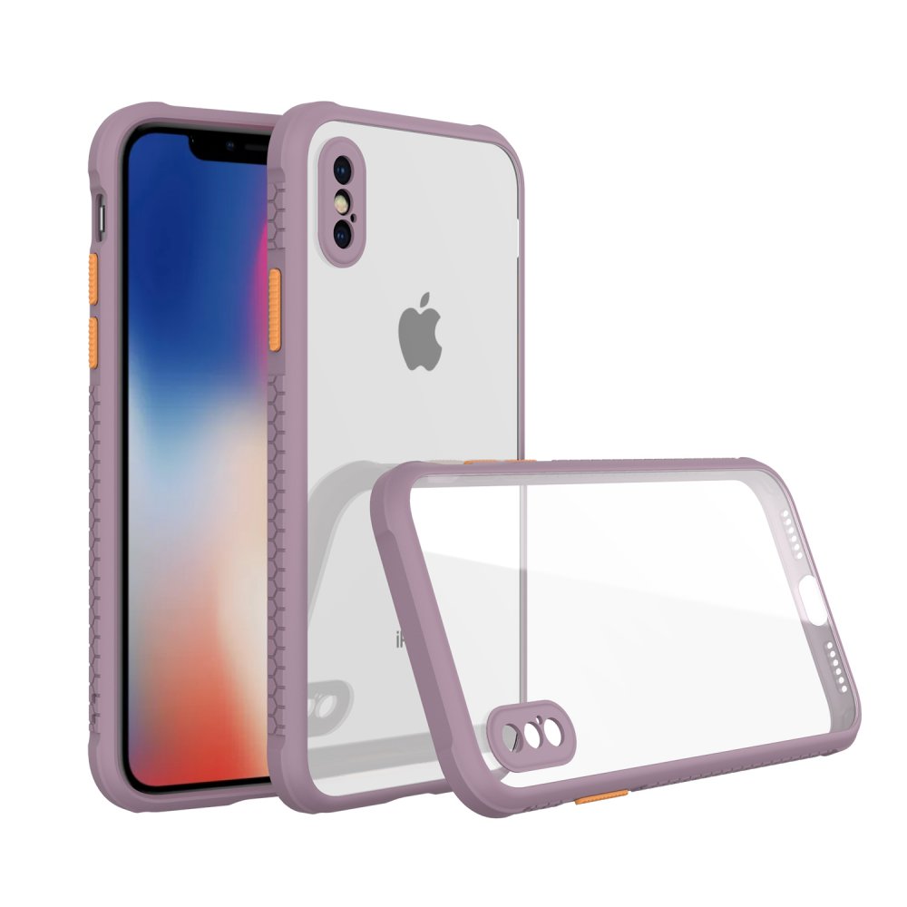 Newface iPhone XS Max Kılıf Miami Şeffaf Silikon - Açık Mor